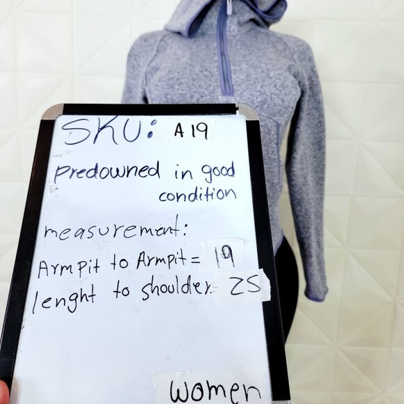 Lululemon Women's Heathered Silver Lilac Fleece & Thank You Half-Zip Pullover 6 - Picture 9 of 9